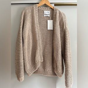 Knotty ones marina open cardigan sand/beige color
